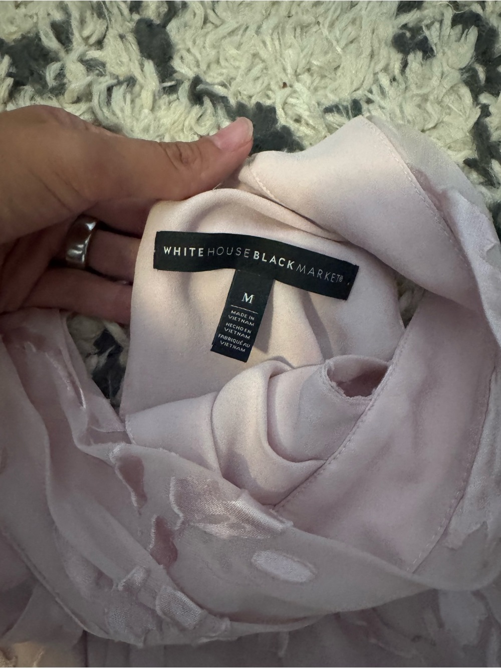 White House Black Market Pale Pink Ruffled Blouse - Picture 3 of 3